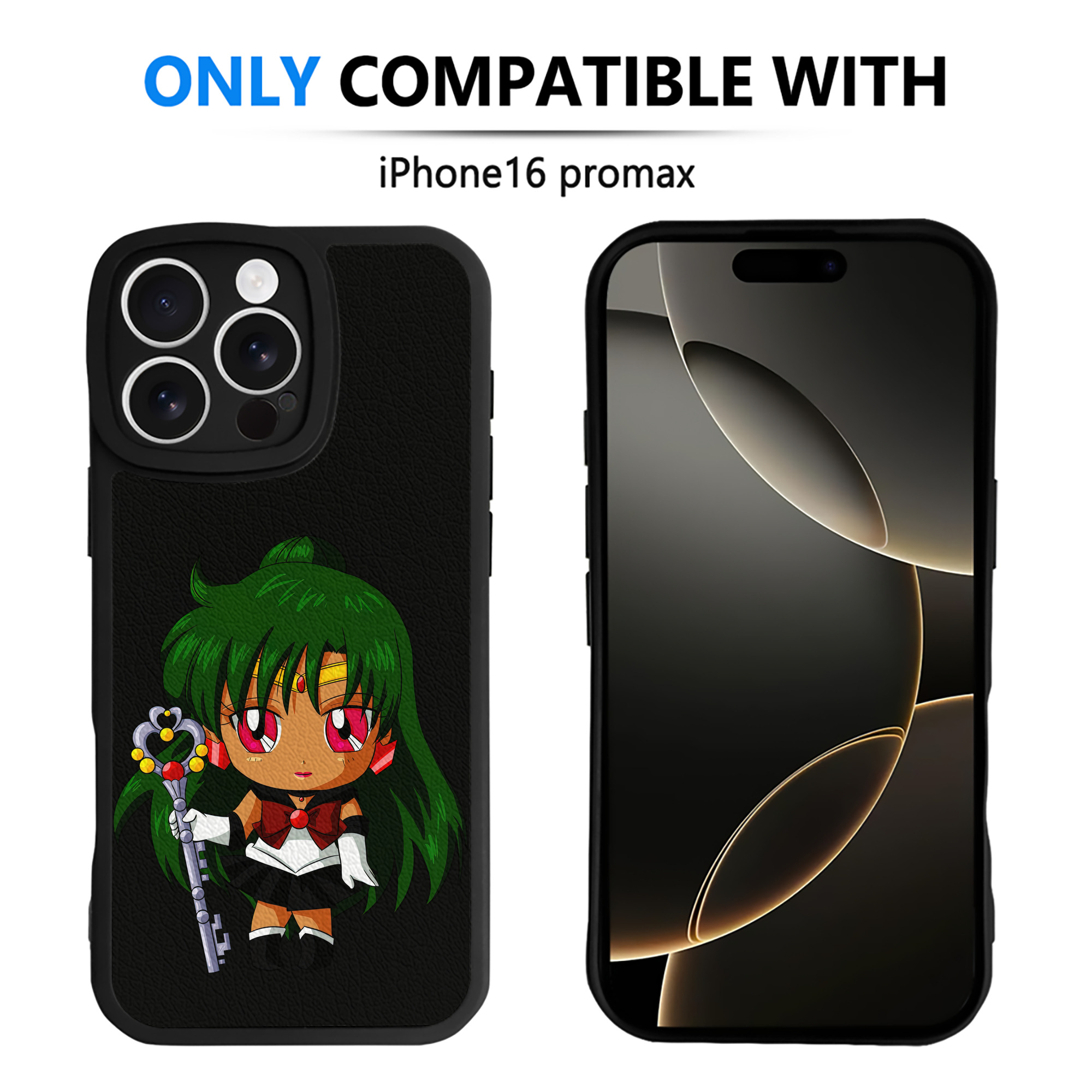 （画像用） 美少女戦士セーラームーン 冥王せつな Sailor Moon Meiou Setsuna 【iPhone 16シリーズ対応】シリコンスマホケース（レザー調） 材質：シリコン